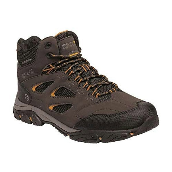 Regatta Mens Holcombe IEP Mid Hiking Boots - Peat/Inca Gold