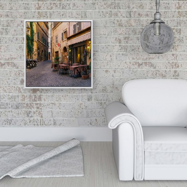 Warren Reed Cozy Rome Street Framed Canvas