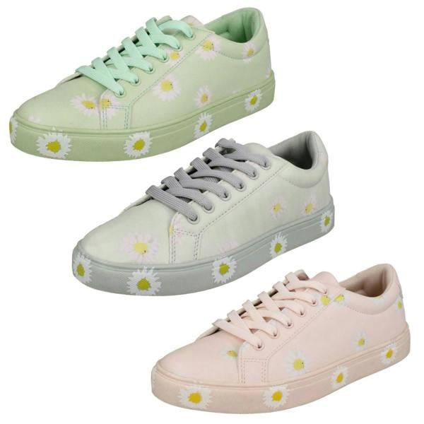 Spot On Ladies Spot On Daisy Print Pumps F80348