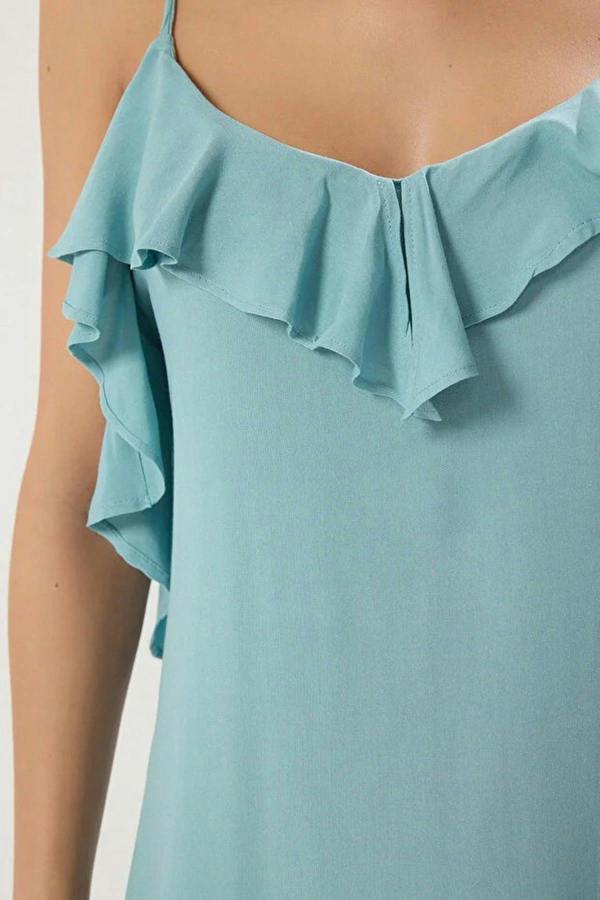 WOVCOR Woven Ruffled Beach Midi Dress