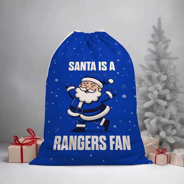 BritishmadeGifts Santa is a Rangers Fan - Football Fan Santa Sack