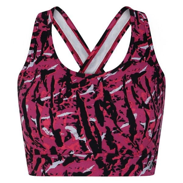 Dare 2B Womens/Ladies Wave Zebra Print Sports Bra - Neon Pink
