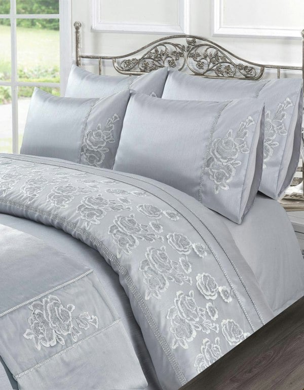 HomeSpace Direct Amara Silver Duvet Cover Set