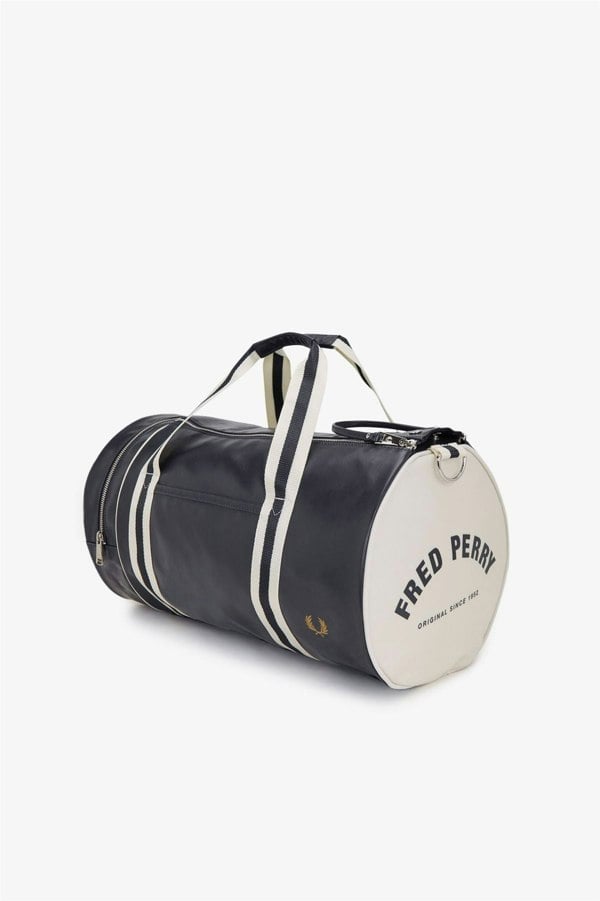 Fred Perry Classic Barrel Polyester Navy/Ecru Cross Bag