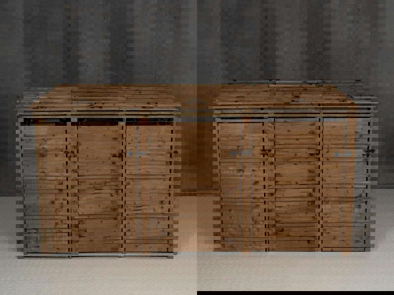 Arbor Garden Solutions Wooden Wheelie Bin Store, Brown Finish