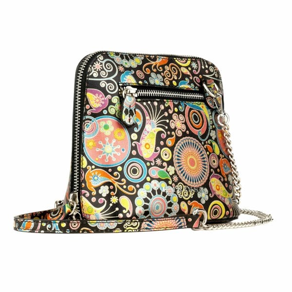 Embassy London Macaw - Navy & Pink - Women's zip-up crossbody leather handbag