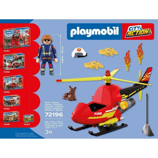 Playmobil Firefighting Helicopter - 72196 Playset