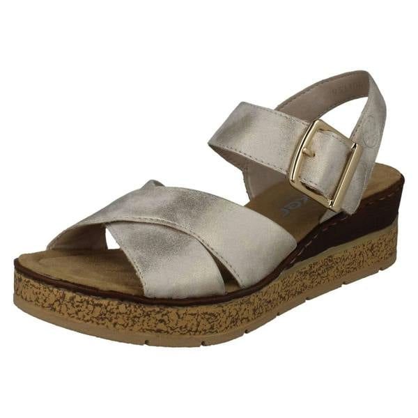 Rieker Ladies Rieker Cross Over Wedge Sandals 63795