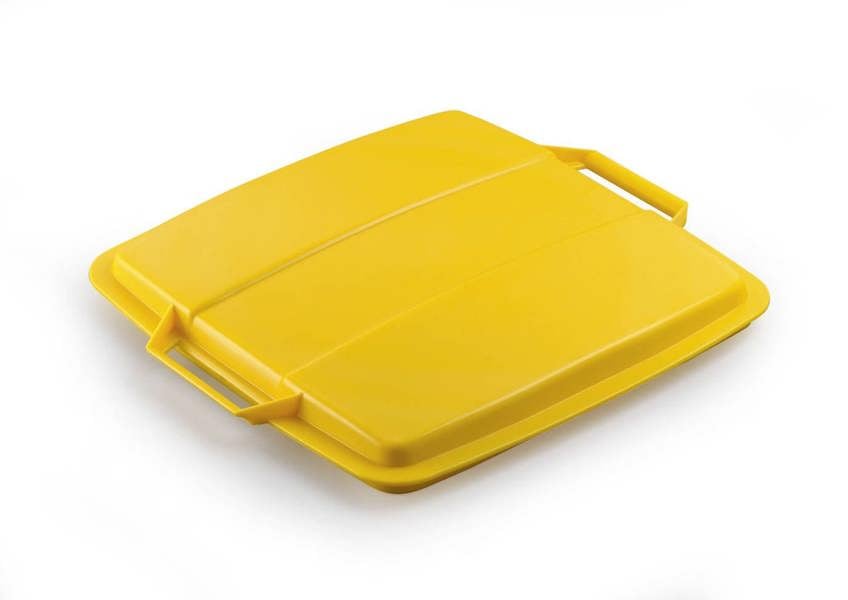 Durable 90L Bin Lid Yellow | Square Recycling Bin Lid | Food Safe | DURABIN