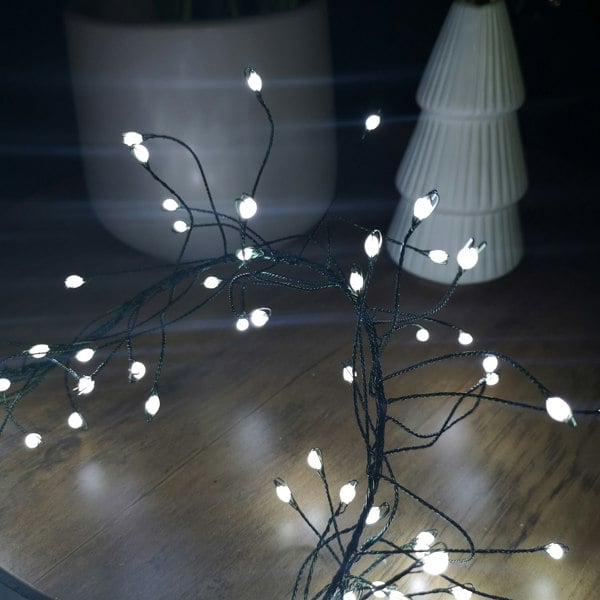 Samuel Alexander 5.4m White LEDs Green Garland Wire Light Christmas Decoration with Timer