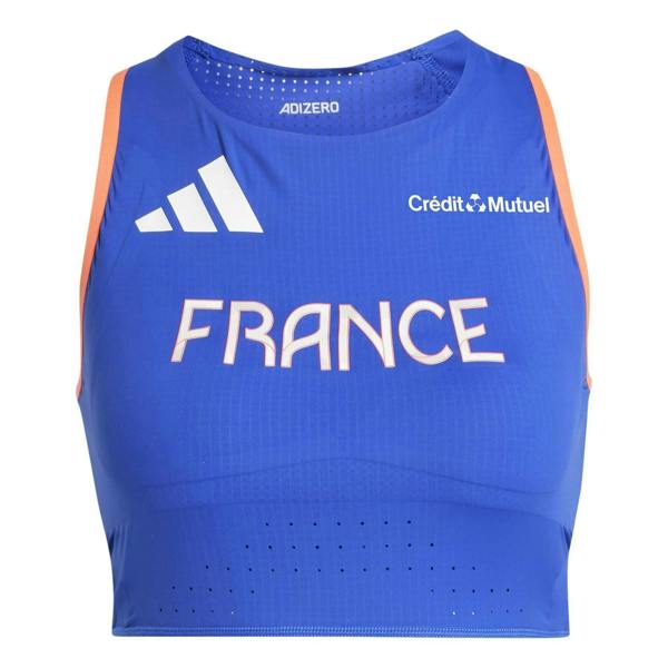 Adidas Womens/Ladies France Cropped Vest Top - Lucid Blue - 
