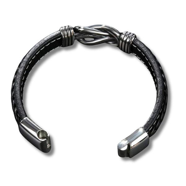 Aye Do Gifts Men's Black Leather Infinity Bracelet