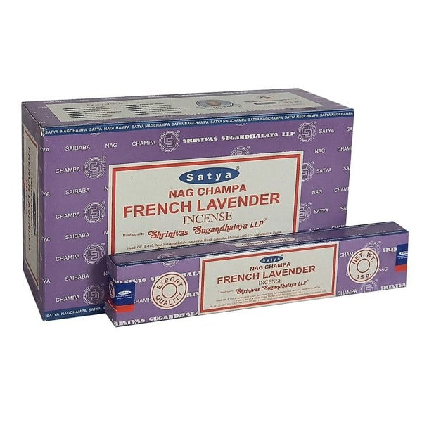 Serano Set of 12 Packets of French Lavender Incense Sticks by Satya