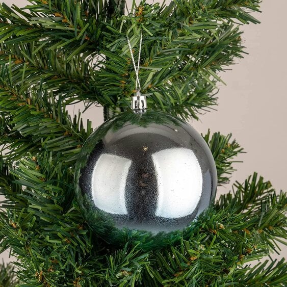 Shatchi Light Blue Christmas Baubles Pack Sizes, Shatterproof 10cm Tree Decorations with Mixed Finishes - 6 Pack - PVC - Light Blue