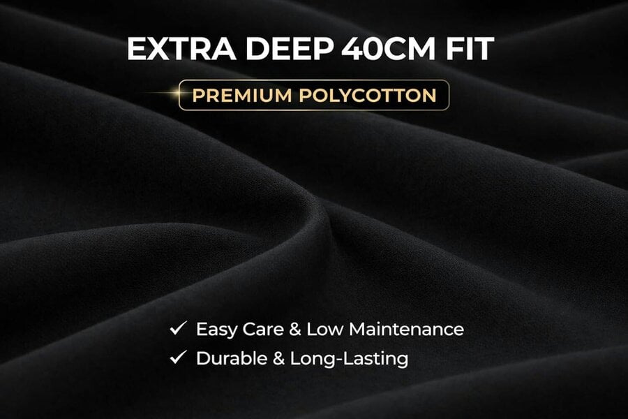 Night Zone Extra Deep Fitted Sheet 40cm – Polycotton Easy Care Bed Sheet
