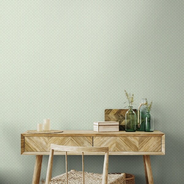 Hoopla Walls Shell Fan - Soft Blue 10m Wallpaper
