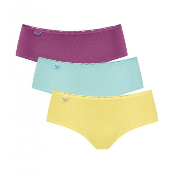 Sloggi 24/7 Cotton Hipster Brief 3-Pack, Yellow/Turquoise/Purple