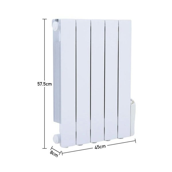 2000W Oil Filled Electric Radiator Heater Wall Mounted or Portable with LCD Thermostat Space Heaters Living and Home