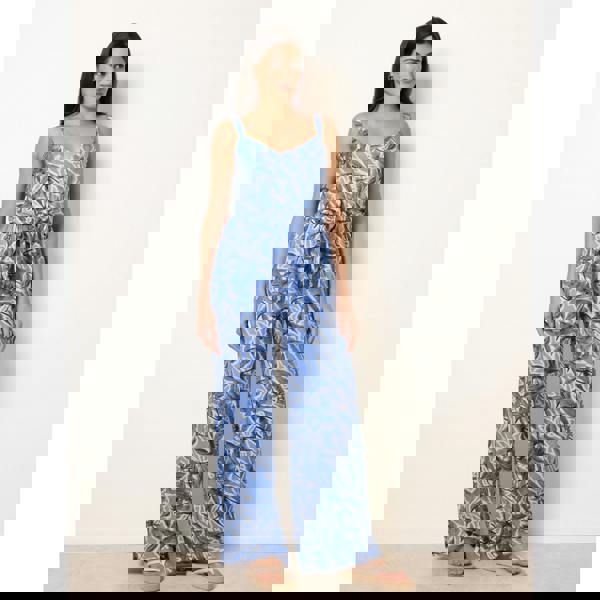 Blue Vanilla Tie Front Jumpsuit