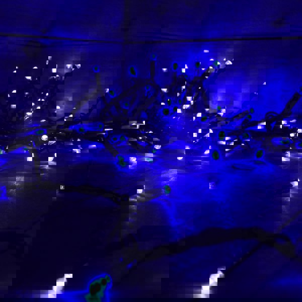 Samuel Alexander 300 Electric Blue LED Super-Long 29.9m Connectable Lights on a Black Cable