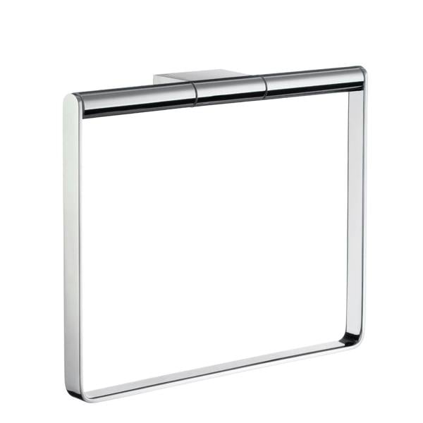 Polished chrome rectangular towel ring