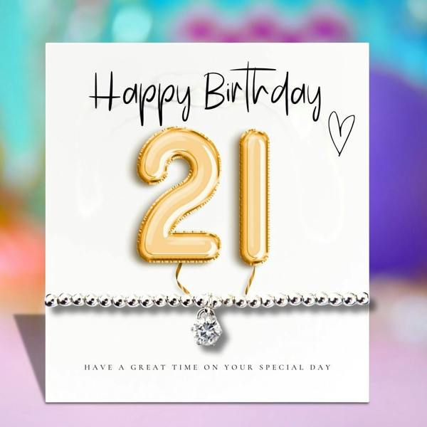 Aye Do Gifts 21st Birthday Gift Box, Cubic Zirconia Bracelet & Chocolate Hearts