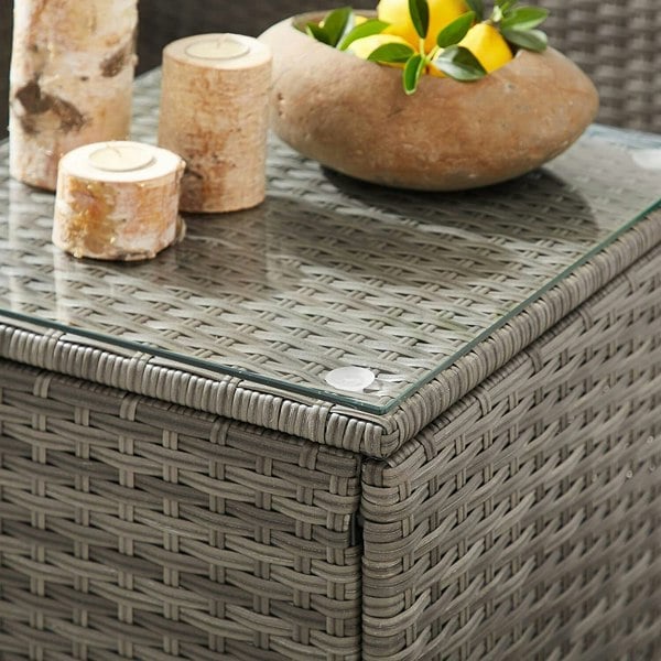 3 Piece Rattan Patio Reversible Corner Sofa + Table