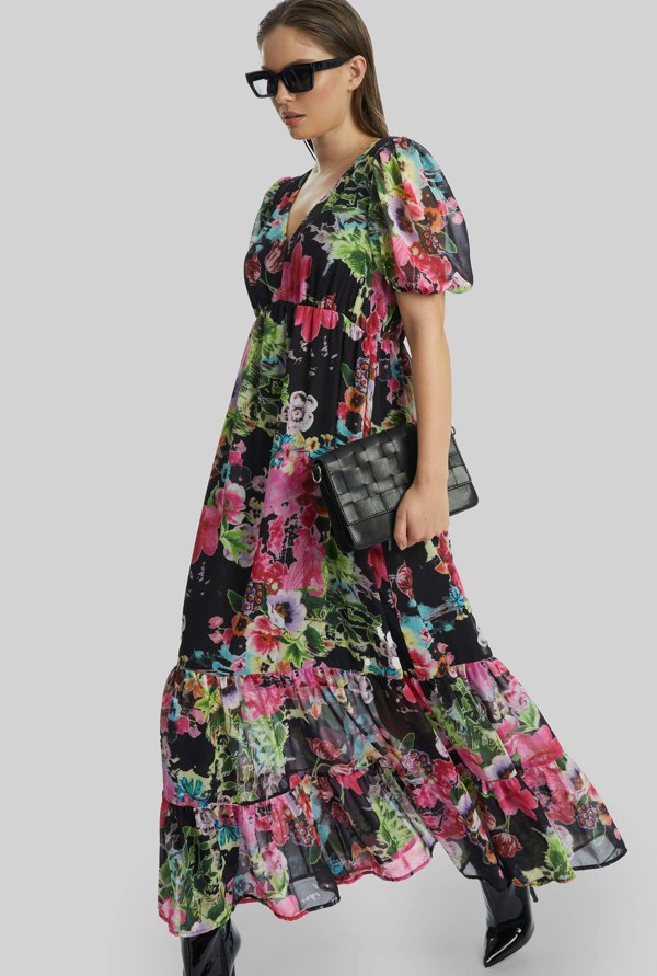 James Lakeland Floral V-neck Midi Dress