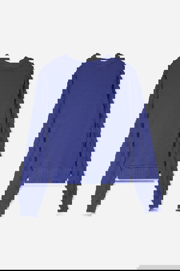 ENORSIA Button Shoulder Crewneck Sweatshirt