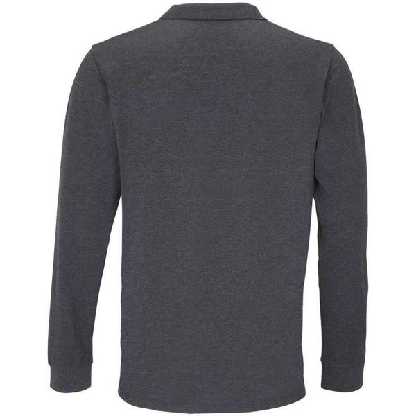 SOLS Unisex Adult Planet Marl Pique Long-Sleeved Polo Shirt - Charcoal Marl