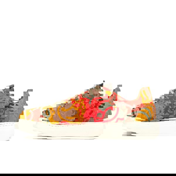 Embassy London Sun City - Multi Print - Men's white sole trainer in eye catching soft leather