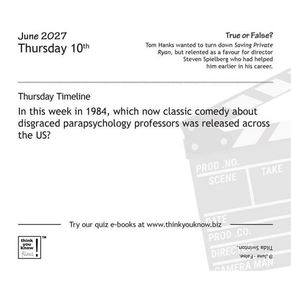 Think You Know Films? Desk Calendar 2027, Desk Calendars, Day To View, Entertainment, Gift