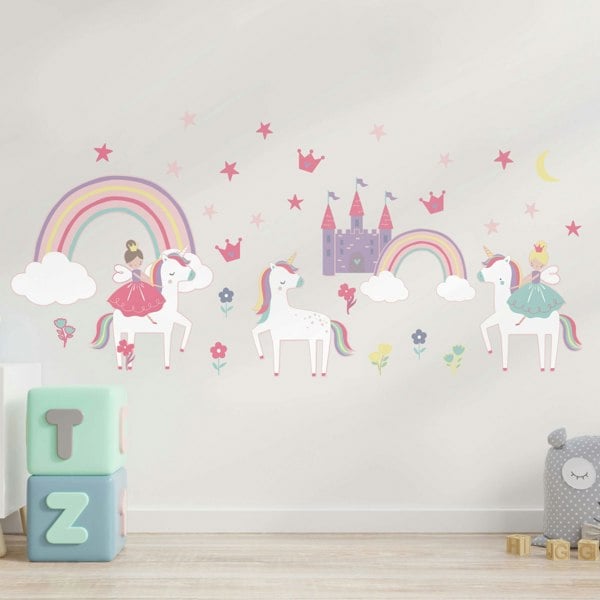 Castle Unicorn Wall Stickers - Happy Linen Company