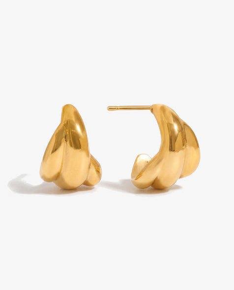 Elk & Bloom Chunky 14K Gold Triple Wrap Studs