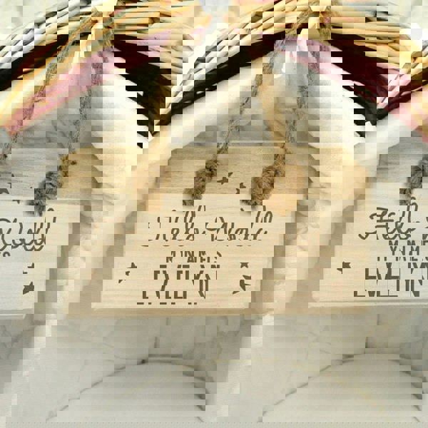 Personalised Memento Company Personalised Hello World Wooden Sign