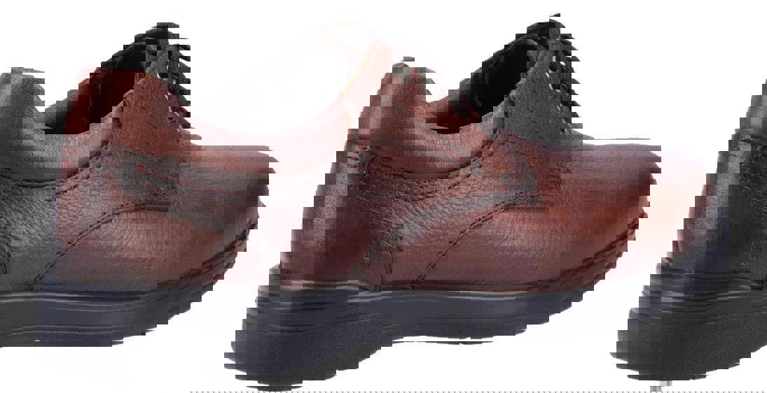 Hush Puppies Marco Mens Classic Lace Up Smart Leather Formal Shoes, brown leather formal shoes with lace-up closure and black sole.