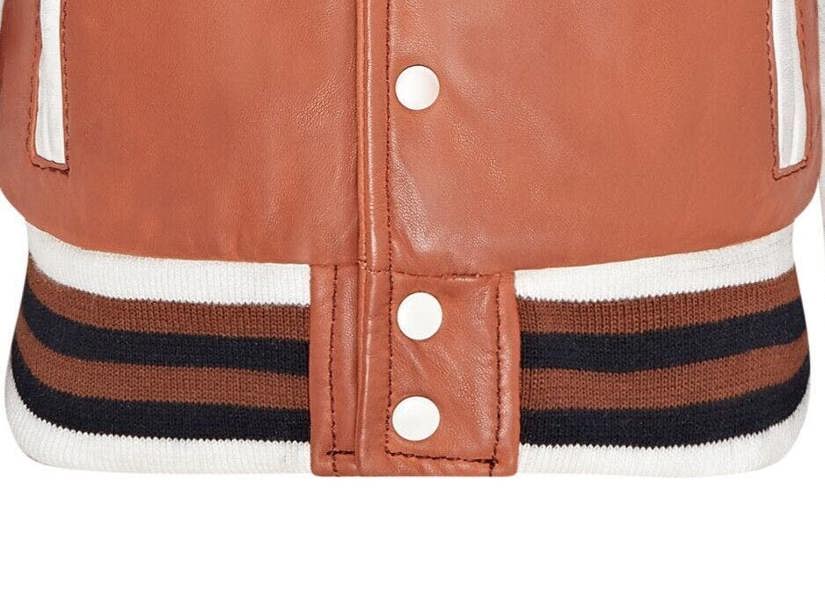Infinity Leather Kids Letterman Leather Varsity College Bomber Jacket 3-13 yrs