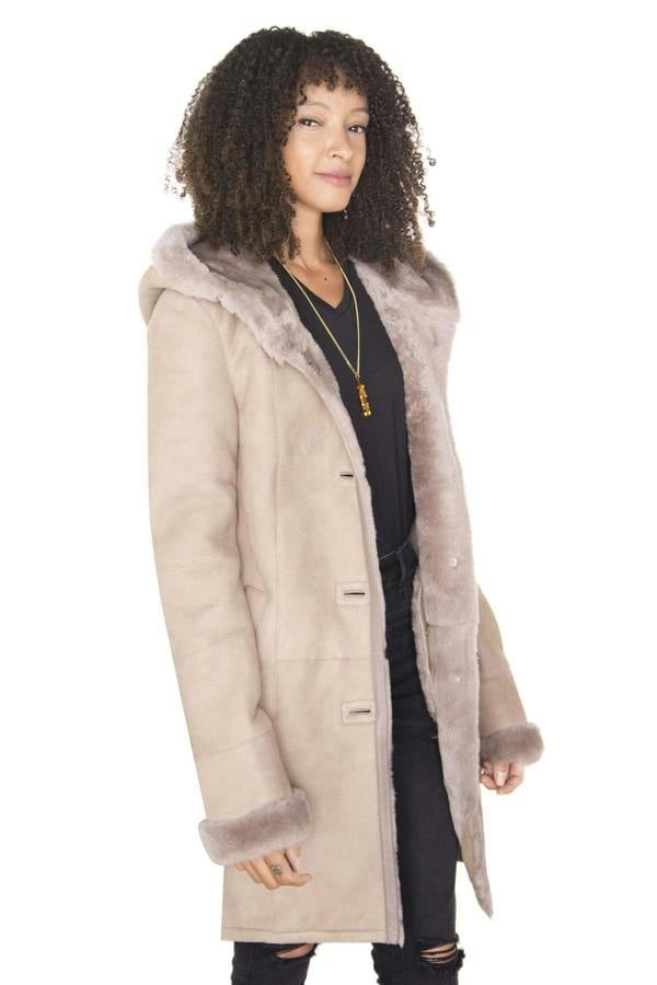 Infinity Leather Womens Suede Merino Sheepskin Parka Coat-Richmond