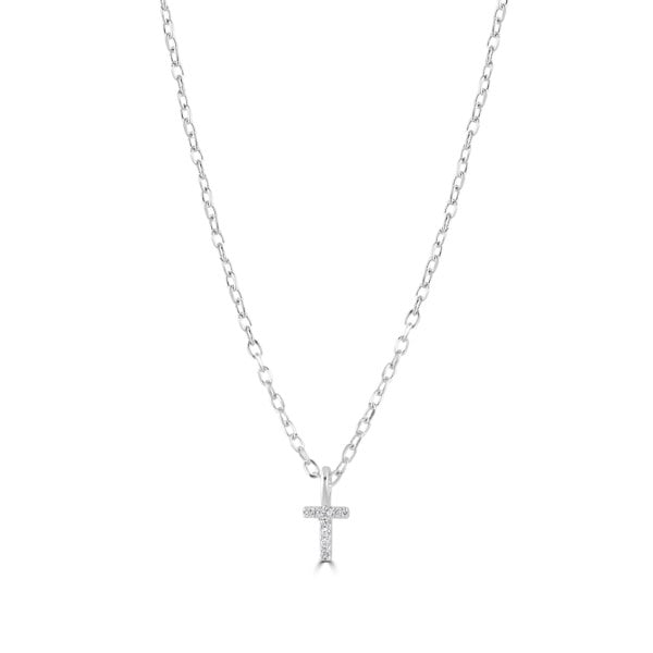 Sterling Silver Crystal Initial Necklace - MYLEE London
