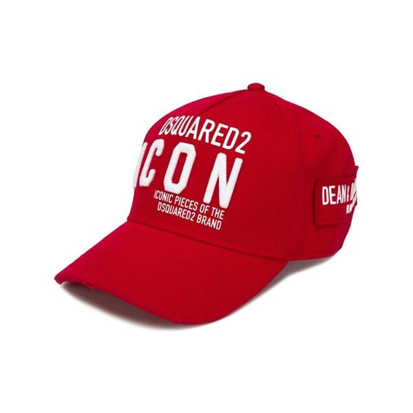 Dsquared ICON Embroidered Cap   in  Red