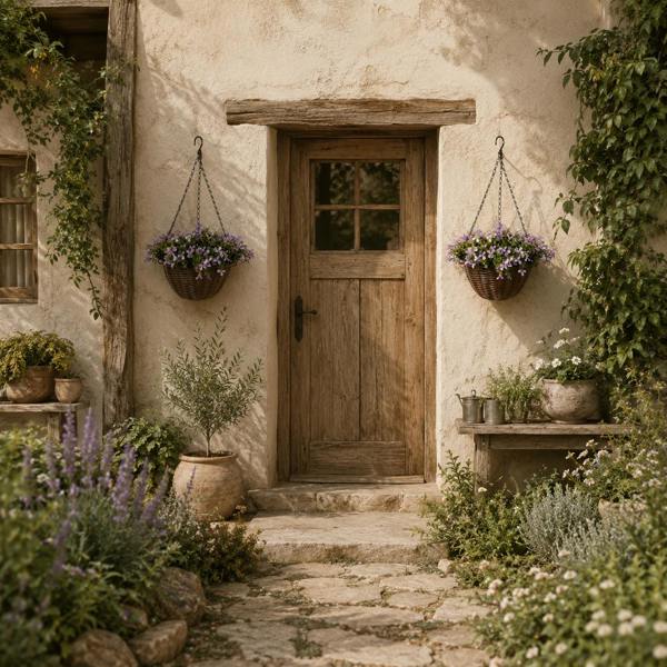 Wyld Haus Fito Set Of 2 Hanging Artificial Flower Baskets With Mixed Leaves And Blooms For Indoor Display