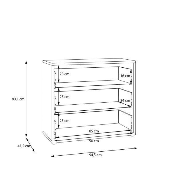 Alice Springs 3 Drawer Chest With Push-to-Open in Sage Green