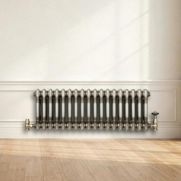 Monstershop Traditional 2 Column Radiator - 300 x 830mm - Raw Metal