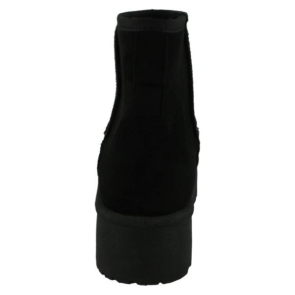 Spot On Ladies Spot On Mid Platform Microsuede Ankle Boots F4464