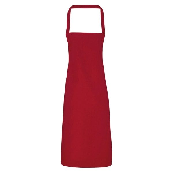 Premier Unisex Adult Cotton Bibbed Apron - Burgundy
