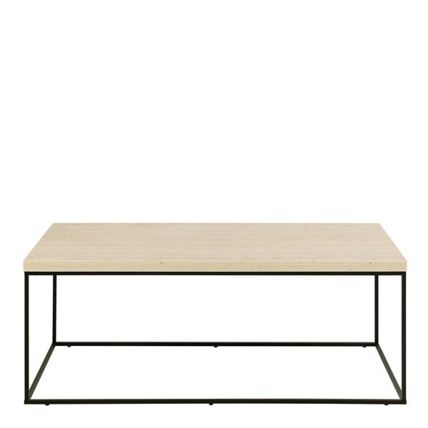 Furniture To Go Barossa Coffee Table with Light Oak Top & Black Steel Base 110x55x45cm