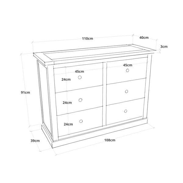 Cabinet Bits Bomporto 6 Drawer Chest of Drawers Bras Drop Handle
