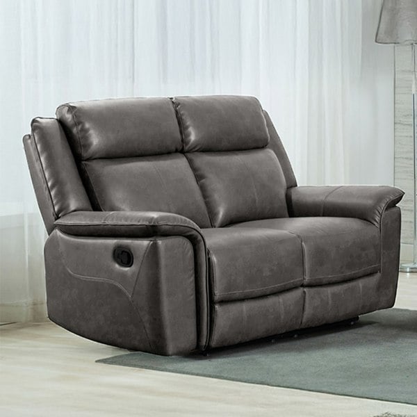 Furnishings For Less Toronto Reclining Leather-Like 2 Seater Sofa Black or Grey