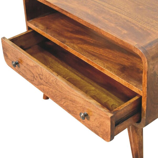 Wyld Haus Olbia Small Chestnut Mango Wood Curved TV Media Unit