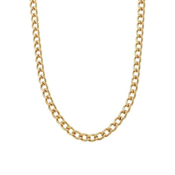 Gold Trip Vintage Textured Long Curb Chain